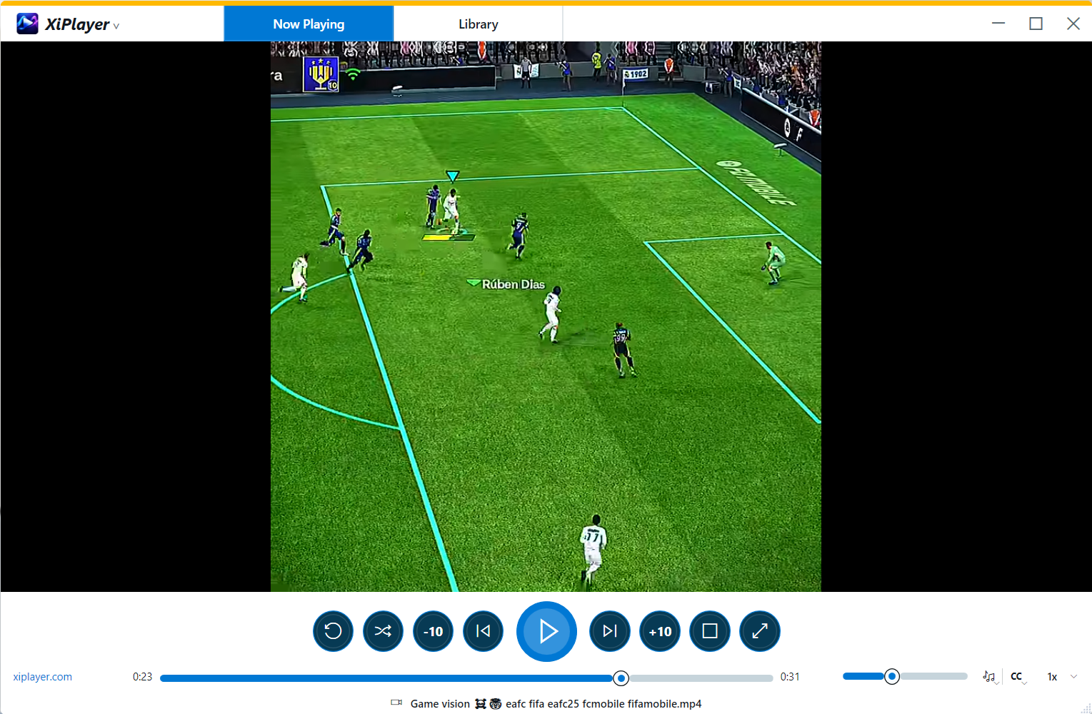 XiPlayer desktop now playing screen
